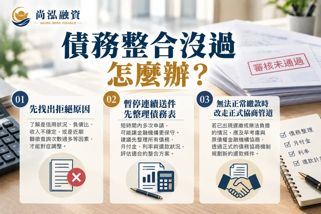 債務整合沒過怎麼辦？